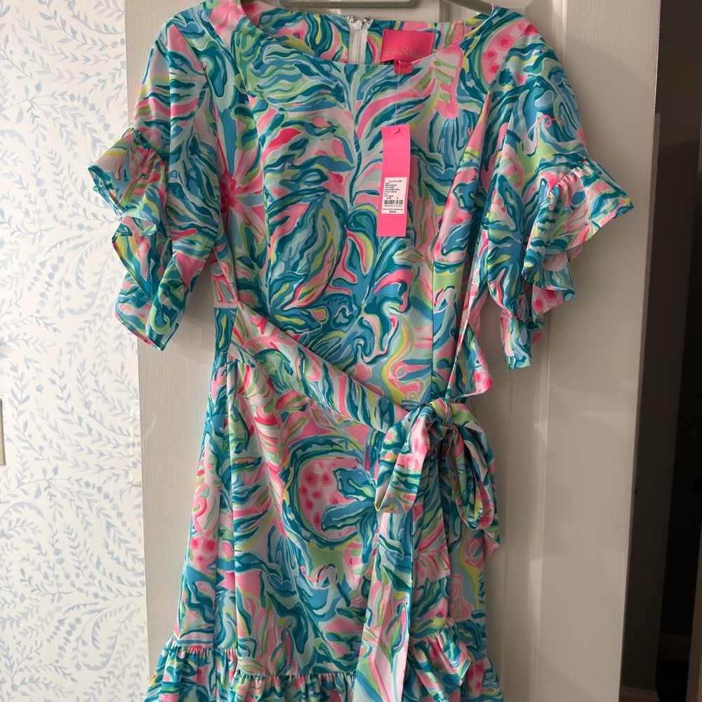 Lilly Pulitzer Pink and Blue Abstract Dress